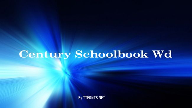 Century Schoolbook Wd example